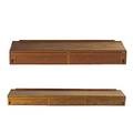 Hovmand olsen two wall hanging fliptop servers with drawers one rosewood one teak both have foil labels rosewood open 8 12 x 59 x 23 12 closed 12 teak open 8 12 x 40 12 x 23 12