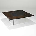 Preben fabricius  jurgen kastholm wenge chrome steel and slate low table unmarked 15 12 x 43 sq