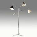 Arredoluce chromeplated brass and enameled steel triennale floor lamp with c 1950 unmarked as shown 71 12 x 53 x 42