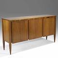 Gio ponti singer  sons italian walnut cabinet italy 1950s unmarked 38 x 70 x 18 34