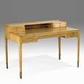 David rosen ab nordiska mahogany and brass desk stockholm brass label 34 x 49 12 x 28