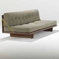 Borge mogensen erhard rasmussen teak wool and brass daybed 1950s paper label 28 x 76 x 24