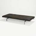 Poul kjaerholm e kold christiansen pk 80 matte chromedsteel leather and plywood daybed ca 1950s frame stamped with kold christiansen logo 12 x 75 x 31 34