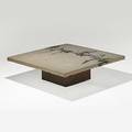 Silas seandel massive concrete bronze and copper coffee table signed and dated 16 x 54 sq