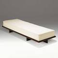 Frank lloyd wright heritage henredon carved mahogany and upholstered daybed 1955 unmarked 12 12 x 77 x 26 12