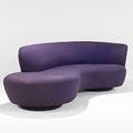 Vladimir kagan weimanpreview woolupholstered and woolcovered wood base cloud sofa 1980s unmarked 30 34 x 97 x 37