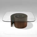 Vladimir kagan vladimir kagan designs inc laminated wood and glass snail coffee table unmarked 15 12 x 42 x 37