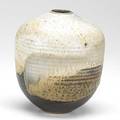 Toshiko takaezu glazed stoneware vessel signed tt 8 x 6