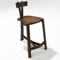 American studio american black walnut stool signed guido 96 33 34 x 16 34 x 22