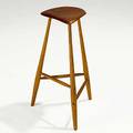 Wharton esherick tall cherry and hickory three legged stool 1970 carved signature we 1970 26 x 14