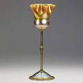 Tiffany studios tall gold favrile glass floriform vase etched lct 4495k 16 x 5 12