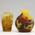 Galle muller freres two cameo glass vases both signed 5 34 and 6 12