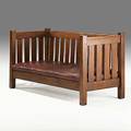L  jg stickley onondaga shops cube settle with dropin spring seat unsigned 38 x 75 x 29 34