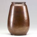 Dirk van erp hammered copper oval vase windmill stamp 10 12 x 6