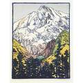 Frances h gearhart color woodblock print in glacial majesty matted and framed pencil titled and signed image 14 12 x 11 14