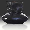 George ohr squat and dimpled vessel in dripping mirrored glaze script signature 4 x 4 12