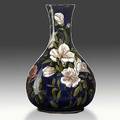 John bennett bulbous vase with alstroemeria 1878 signed mj jbennett e24st ny 1878 11 x 7