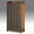 L  jg stickley singledoor bookcase with three fixed shelves the work of decal 55 14 x 33 x 12