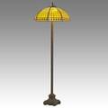Handel slag glass and patinated bronze floor lamp shade and base stamped handel 65 x 22