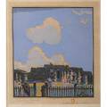Gustave baumann color woodblock print summer clouds 1946 matted and framed pencil signed and titled  21100 dated original paper label on back image 9 12 x 8 12