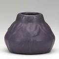 Van briggle squat early vessel with crocuses purple glaze 1903 aa van briggle 1903 iii 145 3 12 x 4 12