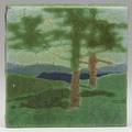 Grueby tile the pines signed tc 6 sq