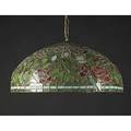 Arts  crafts hemispheric leaded glass hanging lamp unmarked fixture 10 x 22 dia