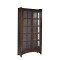Contemporary stickley two door illuminated china cabinet in the style of stickley with four adjustable glass shelves metal tag 79 x 38 x 15