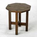 Gustav stickley octagonal tabouret with remnants of paint seam separations to top 20 x 18 sq