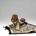 Native american items navajo rug mariwapu pot hopi pot and kachina doll 20th c rug 24 12 x 17