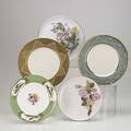 Lenox etc thirteen dinner plates with elaborate gold decoration one minton dinner plate three assorted chargers heathcote eight piece bullion set and assorted other pieces dinner plates 10 12