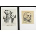 Kathe kollwitz german18671945 two offset lithographs with figurative subjects framed one pencil signed each 14 12 x 11 sight