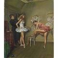 Ben strasser american 18881955 oil on canvas of ballerinas in the dressing room signed 21 12 x 18