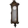 Vienna regulator clock walnut case 2 weights and porcelain face 19th c 48 x 16 12 x 7