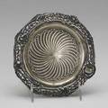 Charles haleux french silver wine bottle coaster open rocquille border repousse ruffle center ca 1891 894 ot 6 34