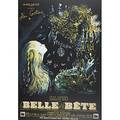 Jean cocteau acrylic on canvas contemporary copy of advertising poster cocteaus 1946 film la belle et la bete 55 x 39 58