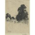 John fullwood bristish 18541931 etching in hardys country framed signed 7 34 x 5 34 sight provenance frederick keppel  co inc new york label on verso private collection