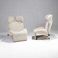 Toshiyuki kita cassina pair of nubby wool wink chairs closed 29 x 34 x 44 opened 34 x 34 x 67