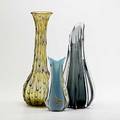Murano glass three vases one with original label tallest 17 12