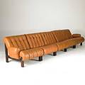 Jean gillon five jacaranda and leather seating units italma wood art labels arm unit 29 x 33 x 37 side unit 29 x 27 12 x 37