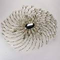 Italian modern swirling ceiling fixture of brass lucite and chrome unmarked 7 x 31 x 24
