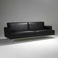Cassina leather and chromed steel sofa ca 1990 30 x 87 x 40