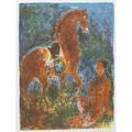 Cao dam vu vietnamese 19082000 lithograph in colors stallion 1971 framed signed titled and numbered 20 x 27 sight