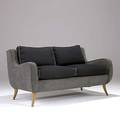 Ernst schwadron sofa upholstered in chenille on flared bleached mahogany legs 29 12 x 54 12 x 33