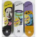After andy warhol american 19281987 screenprint on three supreme skateboard decks in wrappers stamped signature each 31 x 7 78
