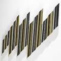 Curtis jere chromed steel and brass wall sculpture unmarked 30 x 48