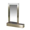 Style of paul evans mirror and console unit in anodized aluminum with laminate top 46 x 36 x 8