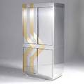 Style of paul evans four door chrome and brass cabinet 72 x 36 x 22
