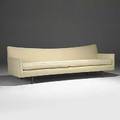 Paul mccobb custom craft large and low mahogany flare arm sofa ca 1950 unmarked 41 x 96 12 x 33