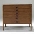 Edward wormley dunbar walnut and brass chest of drawers dunbar label 29 x 32 x 20